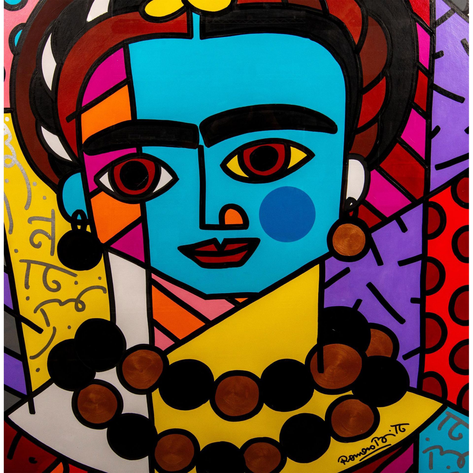 Romero Britto (Brazilian, b. 1963) Original Frida Kahlo, Signed - Bild 3 aus 6