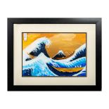 After Hokusai, Original Oil on Canvas, The Great Wave Signed