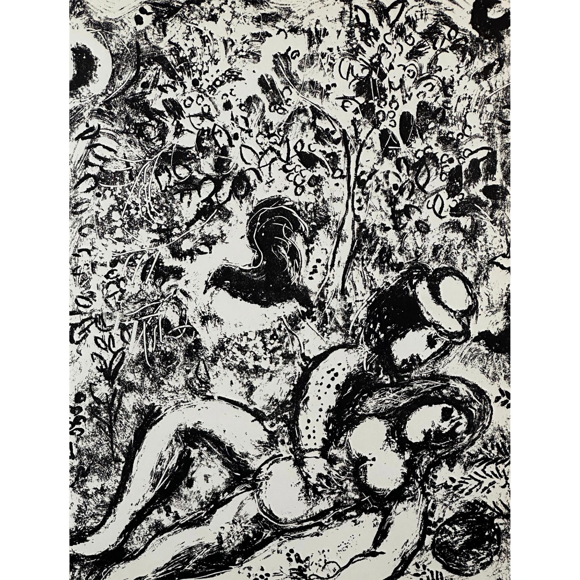 Chagall (1887-1985) Lithograph, Le Couple a L'Arbre M. 397 Portfolio: Lithographs Book II - Bild 2 aus 2