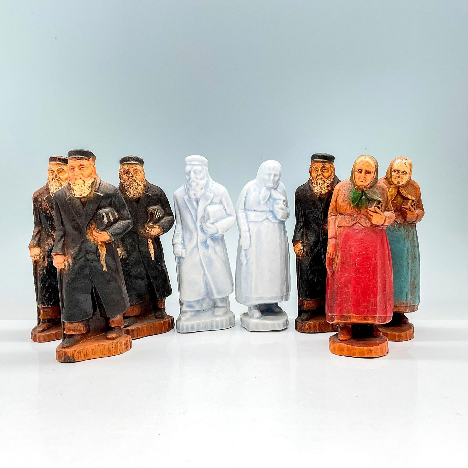 8pc Judaica Resin and Ceramic Figurines - Bild 2 aus 4