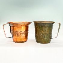 2pc Antique Copper Netilat Yadayim Washing Cups, Israel