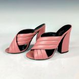 Gucci Pink Quilted Leather Mules
