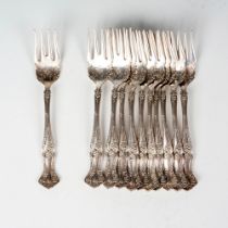 11pc Rogers Bros. Triple Plate Dessert Forks, Grape Pattern