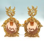 Pair of Stunning Art Nouveau Ormolu Filigree Perfume Bottles