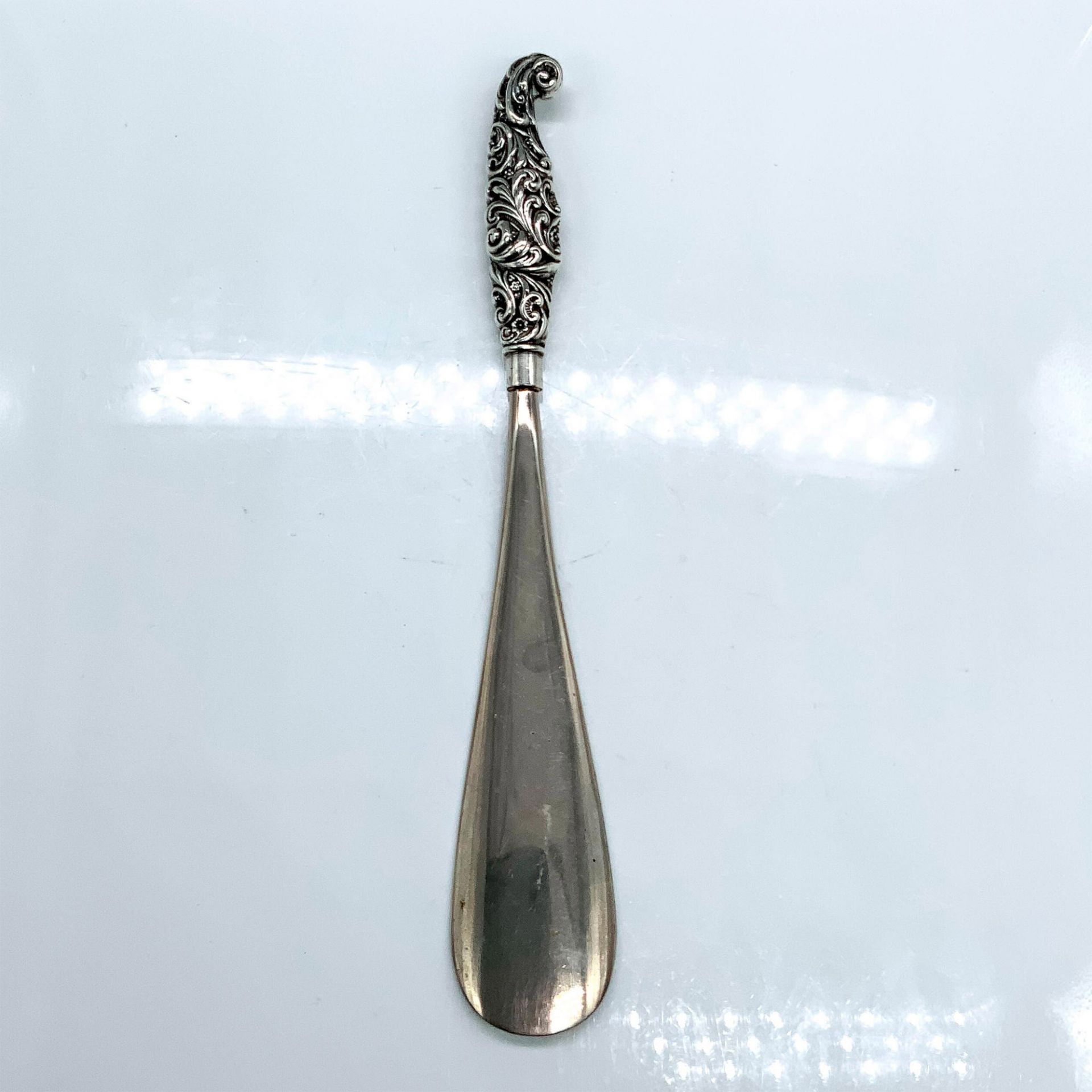 Antique Levi & Salaman Sterling Silver Ornate Shoe Horn - Bild 2 aus 2