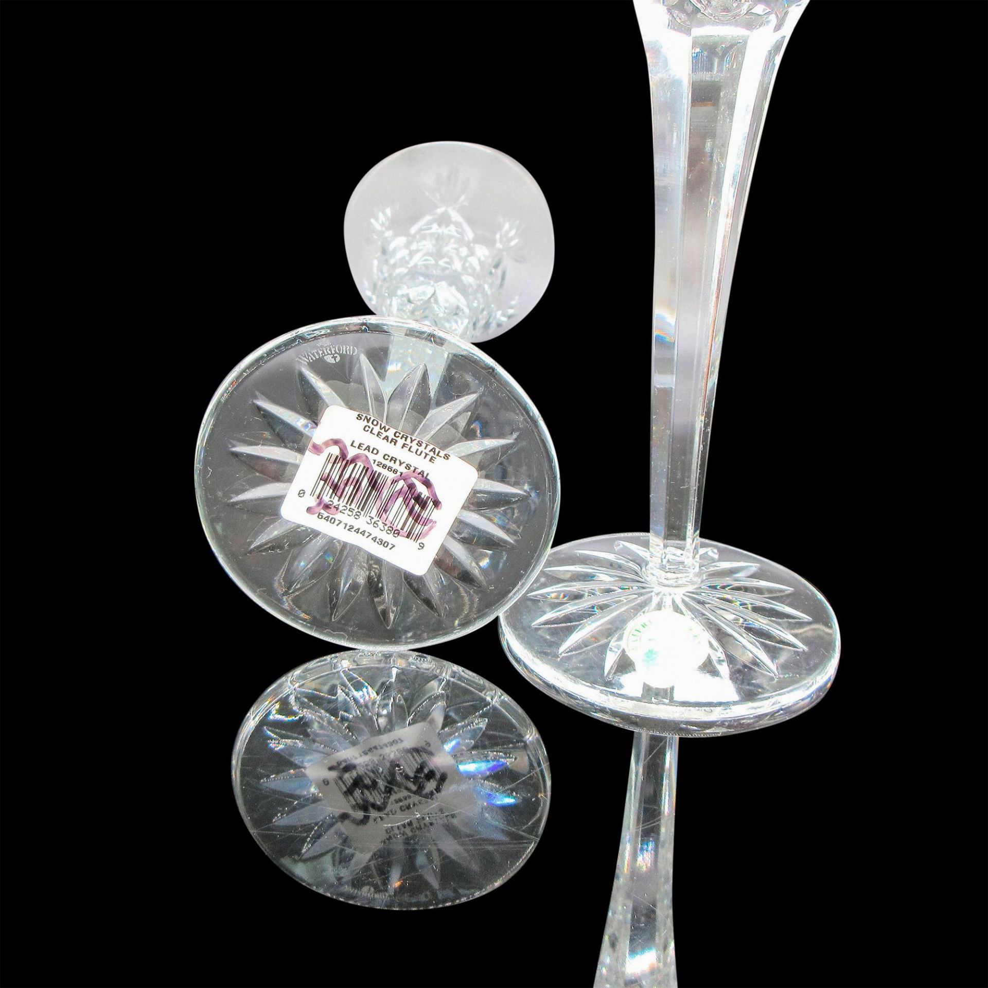 Pair of Waterford Crysal Champagne Flutes, Snow Crystals - Image 4 of 4