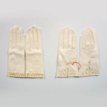 2pc Vintage Leather Wrist Gloves