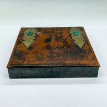 S.M. Shaly Mixed Metal Decorative Box With Eilat Stones