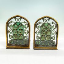 2pc Pal Bell Bronze Bookends, Twelve Tribes of Israel