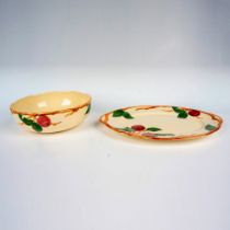 2pc Franciscan Apple Pattern Earthenware Tray and Bowl
