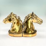 2pc Vintage Brass Bookends, Horsed Busts