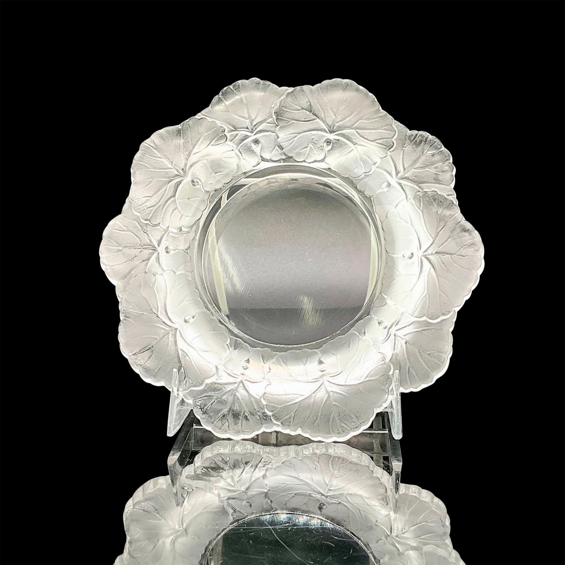 Lalique Crystal Honfleur Geranium Dish or Coaster