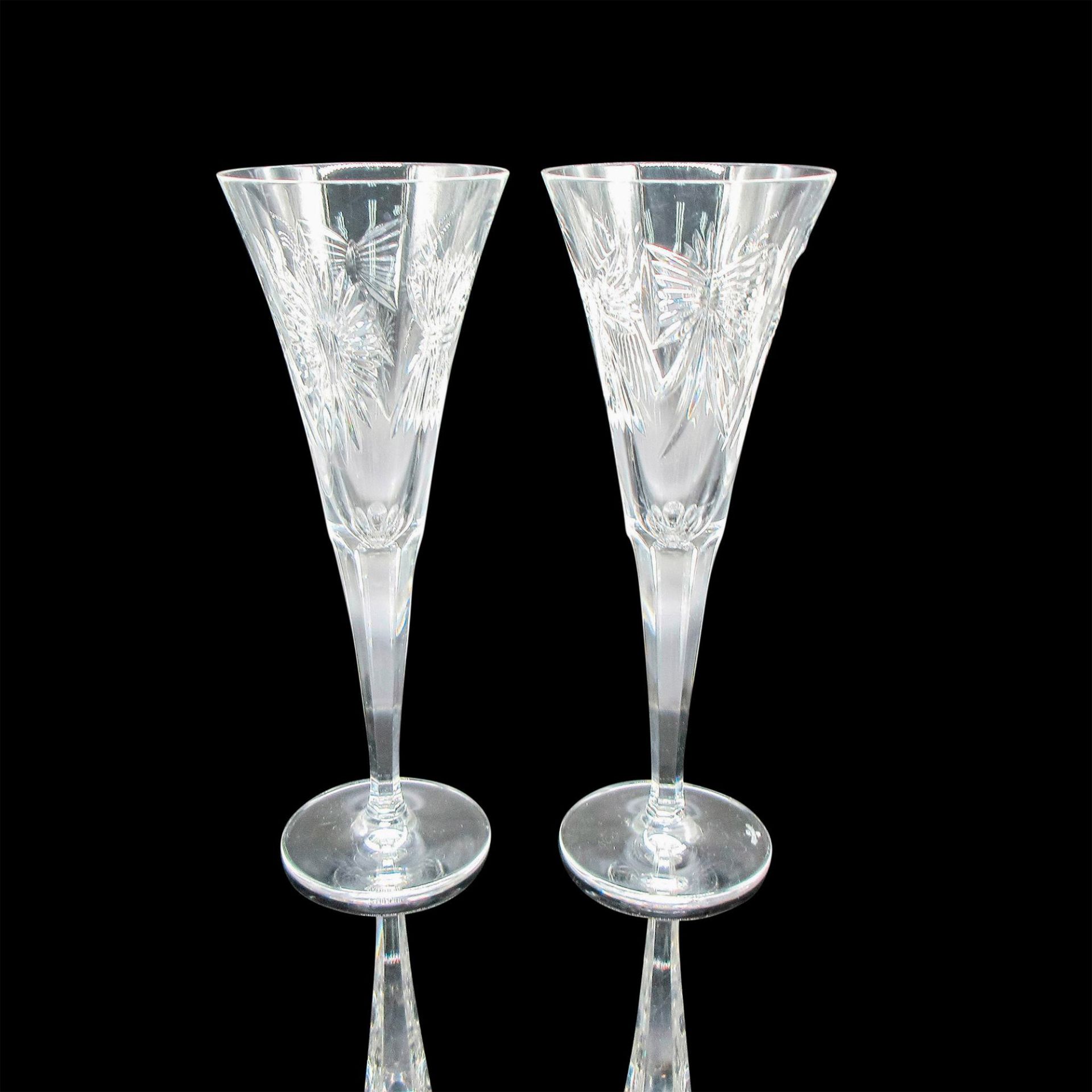 Pair of Waterford Crystal Millenium Champagne Flutes