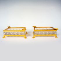 Pair of Hollywood Regency Glass Ashtrays