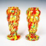 Pair of Czech Art Glass Vases