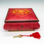 The San Francisco Music Box, Floral Heart Red Wine Wood Box