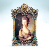 Stunning Austrian Crystal and Enamel Floral Picture Frame