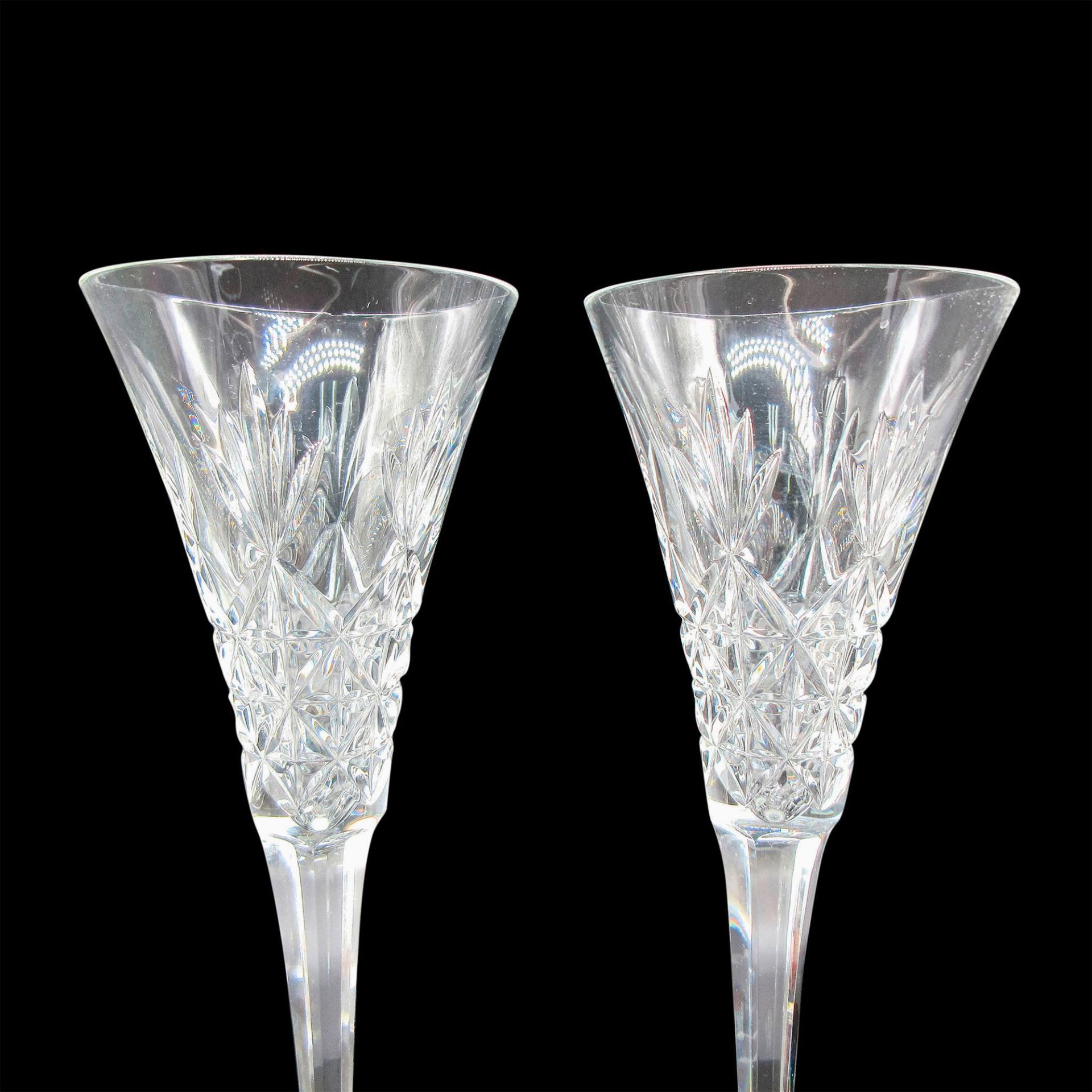 Pair of Waterford Crysal Champagne Flutes, Snow Crystals - Image 2 of 4