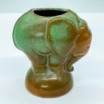 Frankoma Pottery Elephant Vase, Prairie Green