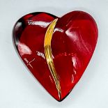 Baccarat Ruby Red Crystal Paperweight, Heart Of Gold