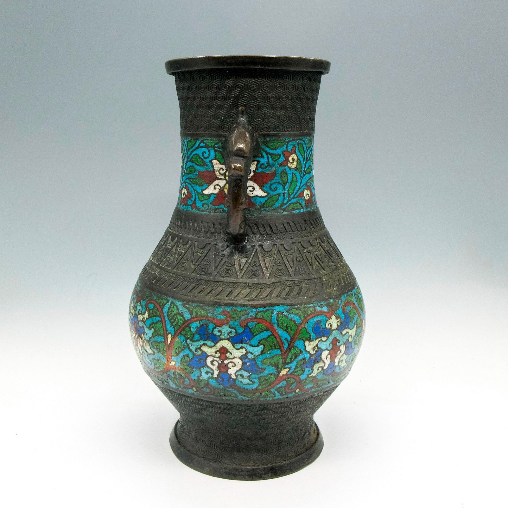 Chinese Cloisonne Enamel Vase - Image 2 of 4