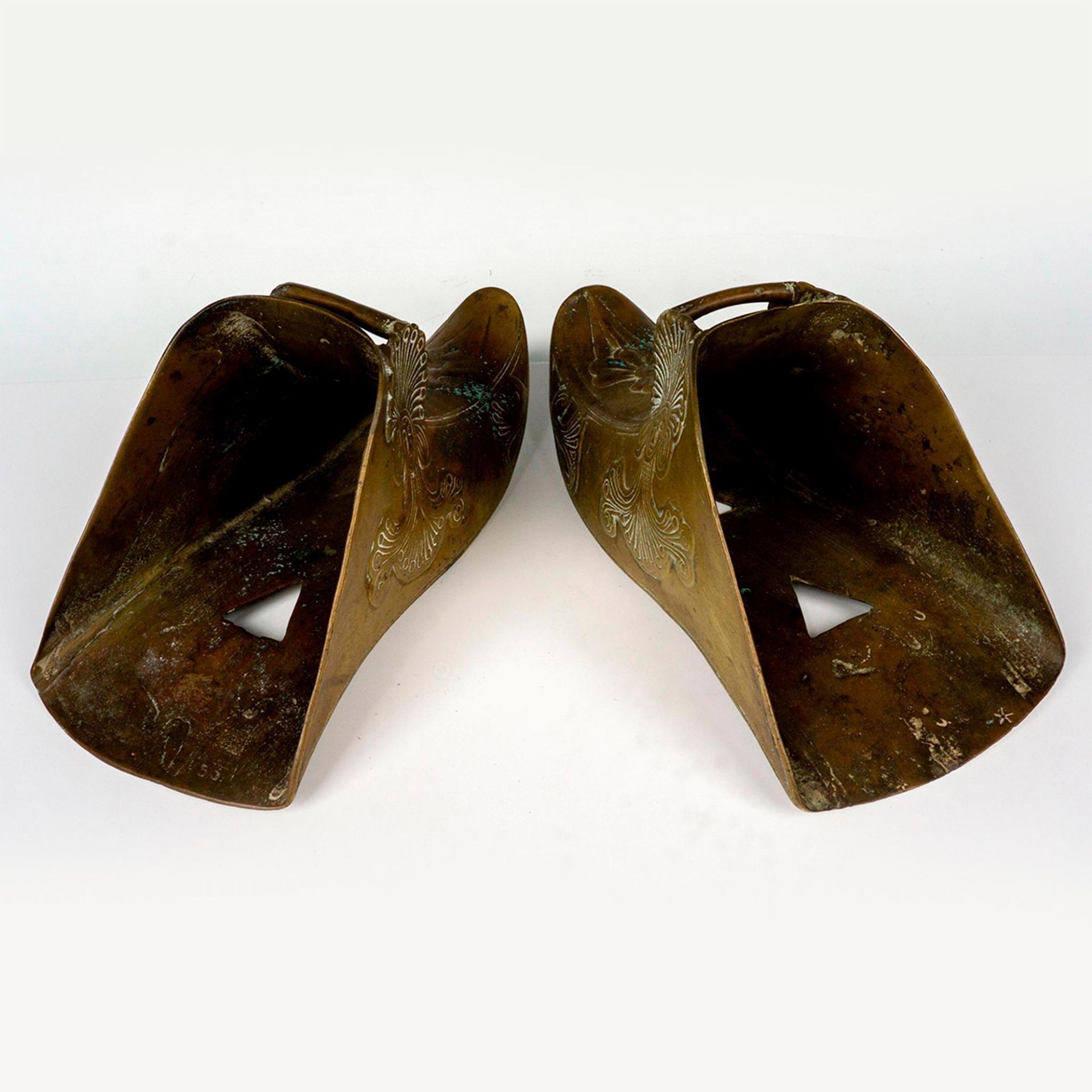 Pair of Antique Brass Colonial Spanish Conquistador Stirrups - Image 2 of 3