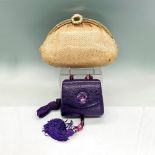 2 Snakeskin Handbags, Rafael Sanchez Purple, Finesse Tan
