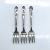 3pc 1948 Birth of Israel Litvin Silver Judaica Forks