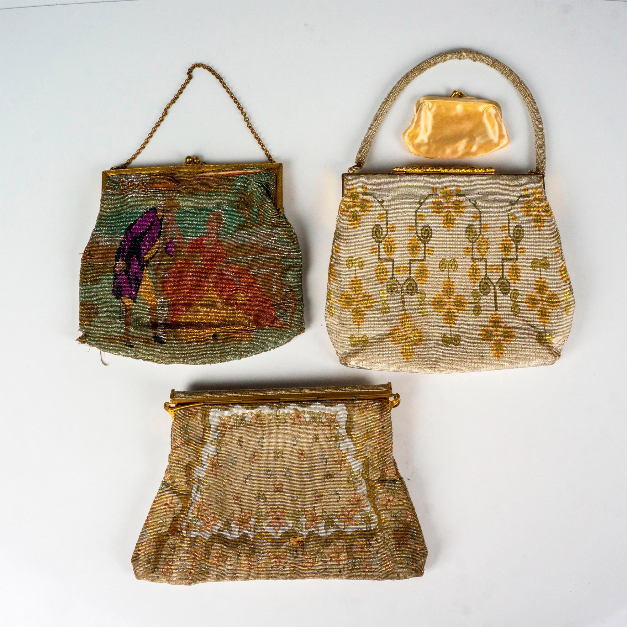 3pc Vintage French Beaded Purses + Clutch - Image 2 of 2