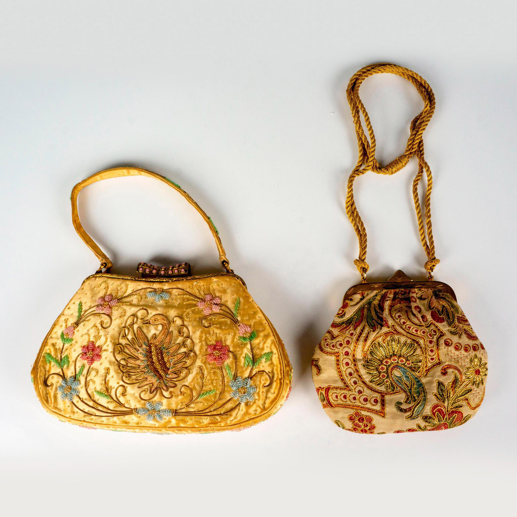 2pc Vintage Embroidered Evening Bags - Image 2 of 3