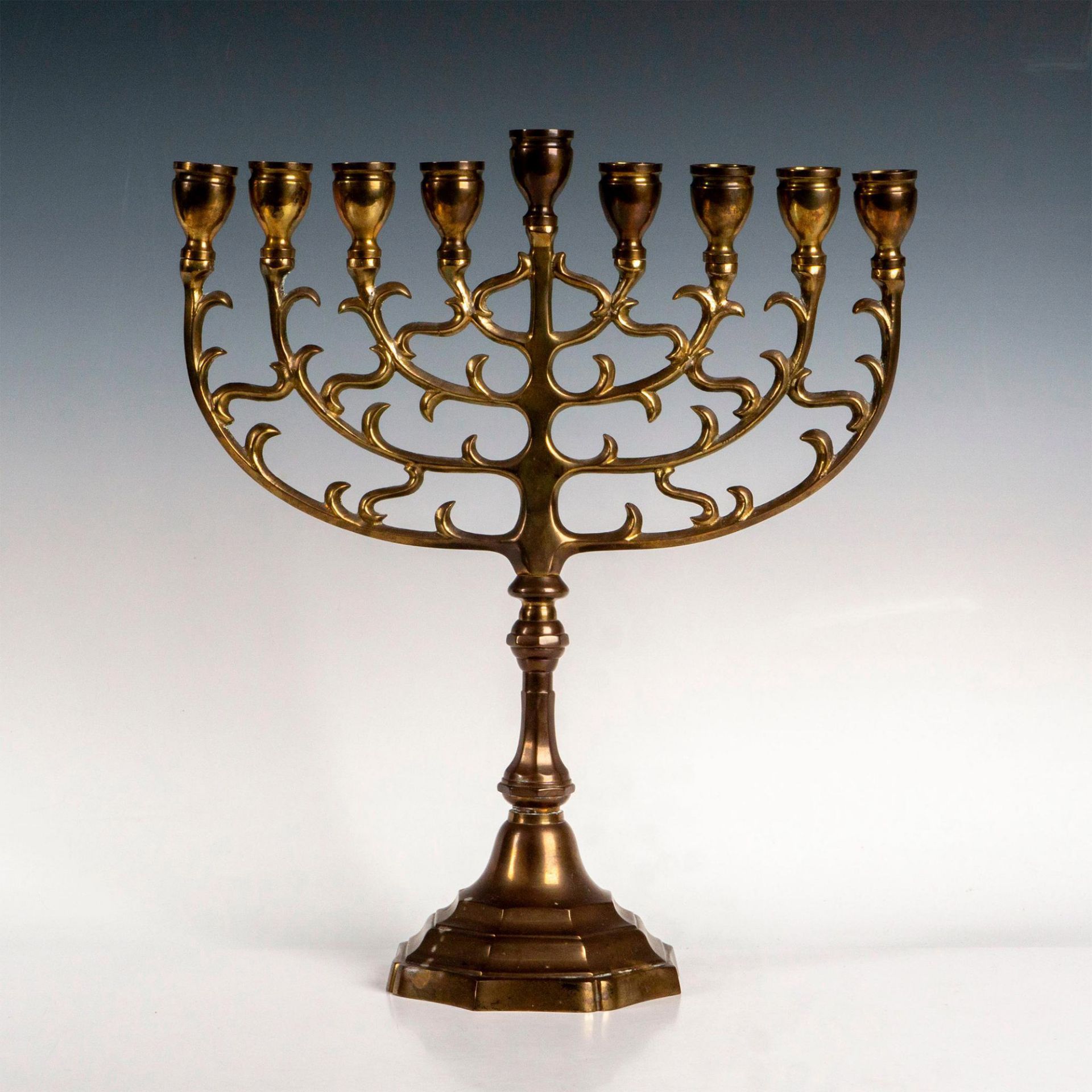 Vintage Heavy Brass Hanukkah Menorah