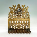 Vintage Bronze Menorah Oil Lamp