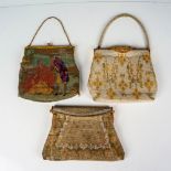 3pc Vintage French Beaded Purses + Clutch