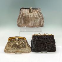 3pc Handbags, 2 Whiting/Davis Metal Mesh, 1 Black Rhinestone