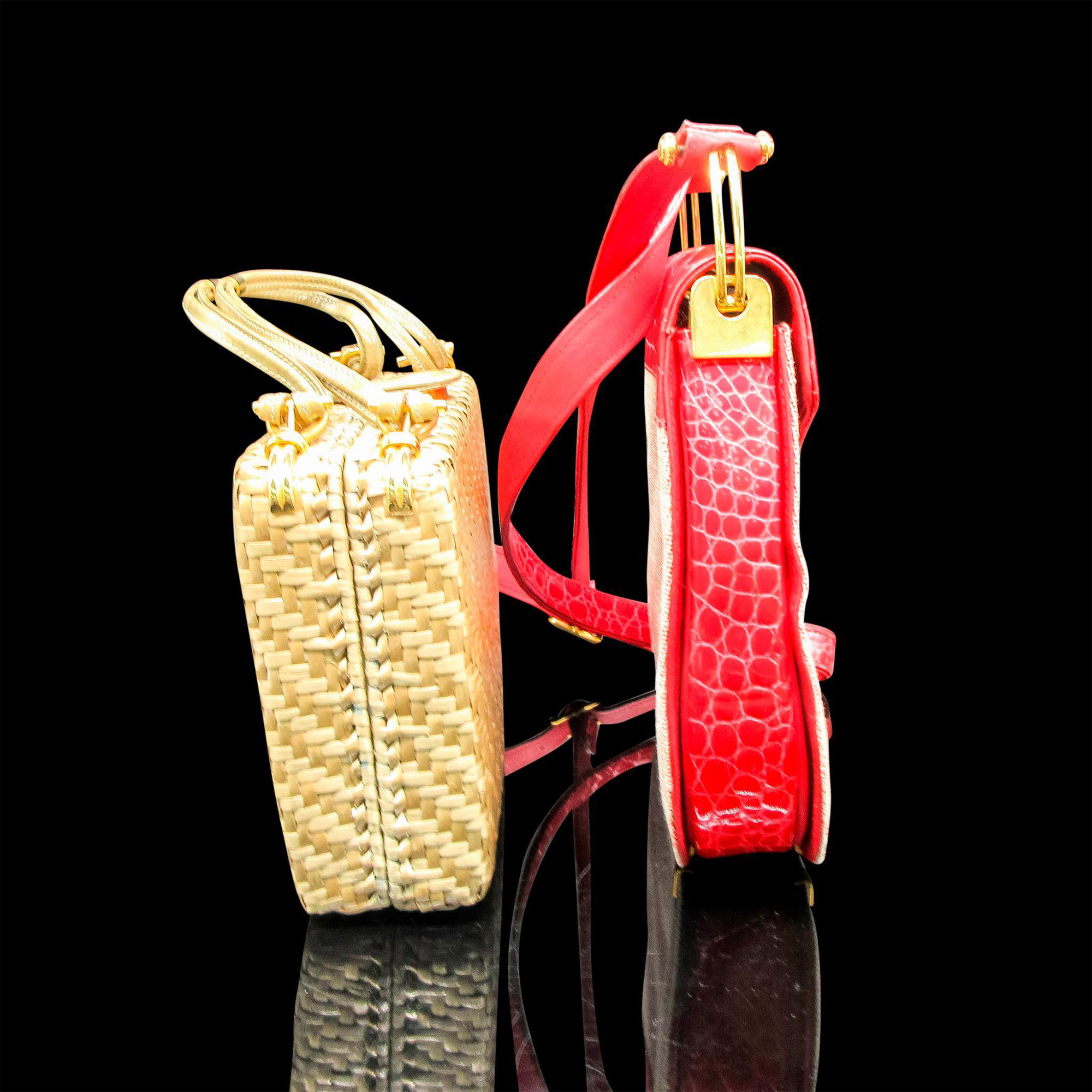 2pc Designer Woven Handbags - Image 2 of 3