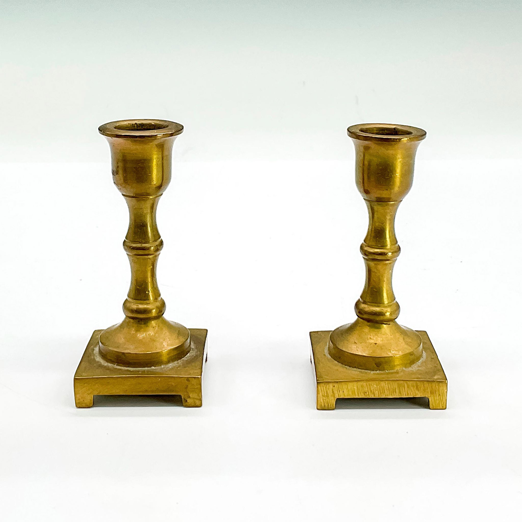 4pc Mini Travel Shabbat Candlesticks and Ashtrays - Image 2 of 5