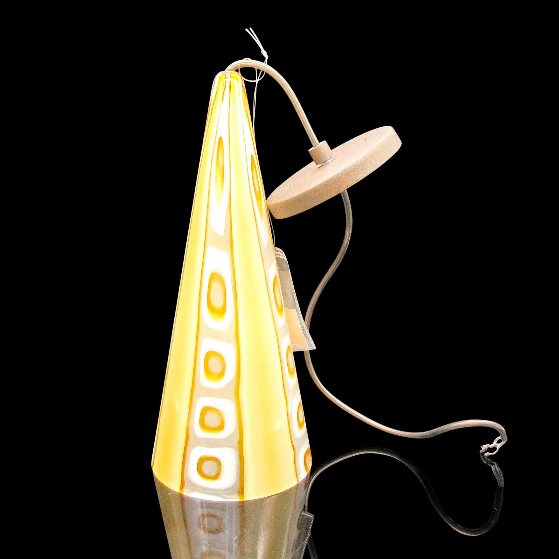 Murano Art Glass Cone Pendant Lamp - Image 2 of 3