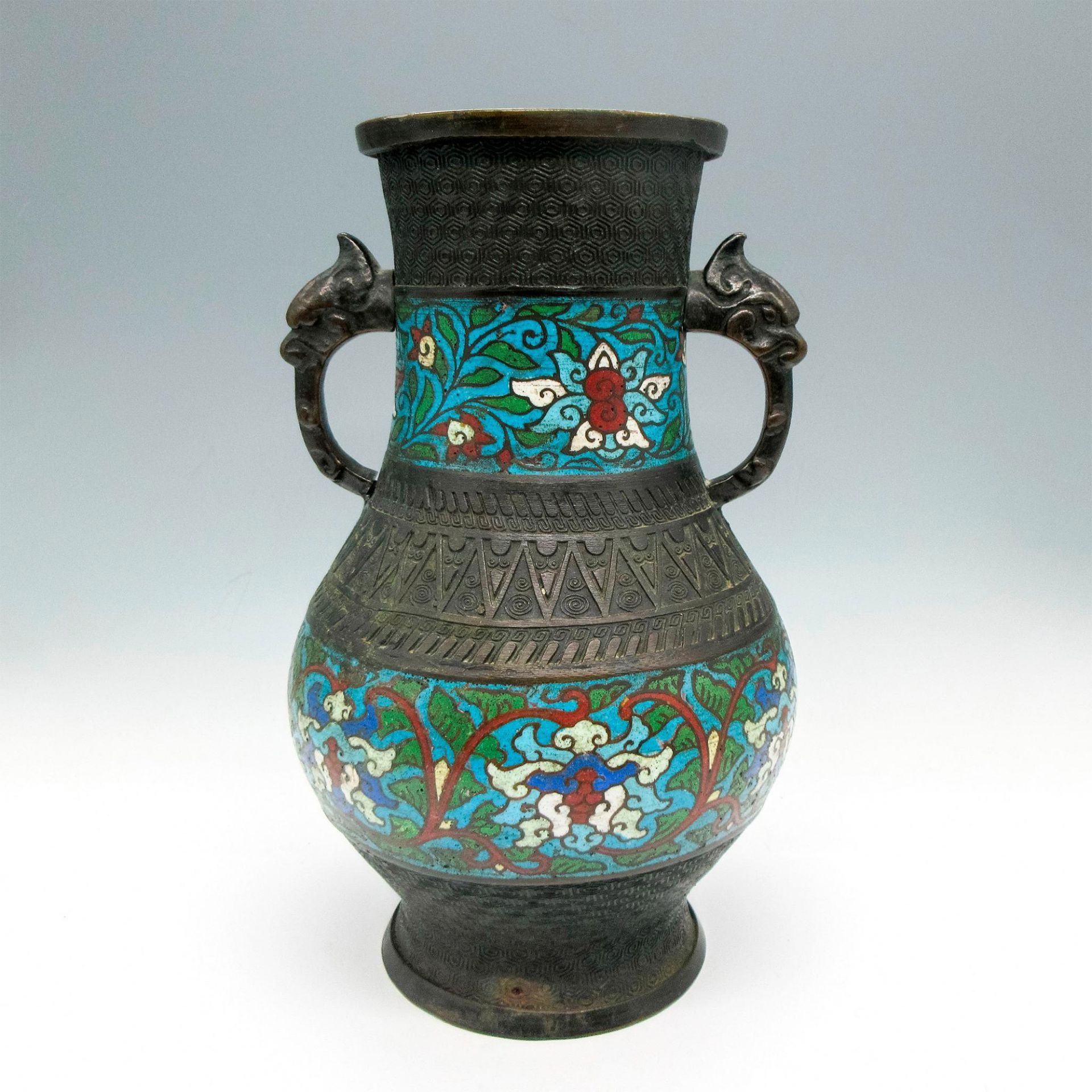Chinese Cloisonne Enamel Vase - Image 3 of 4