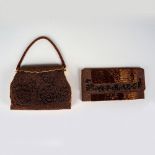 2pc Vintage Beaded Evening Purse + Clutch