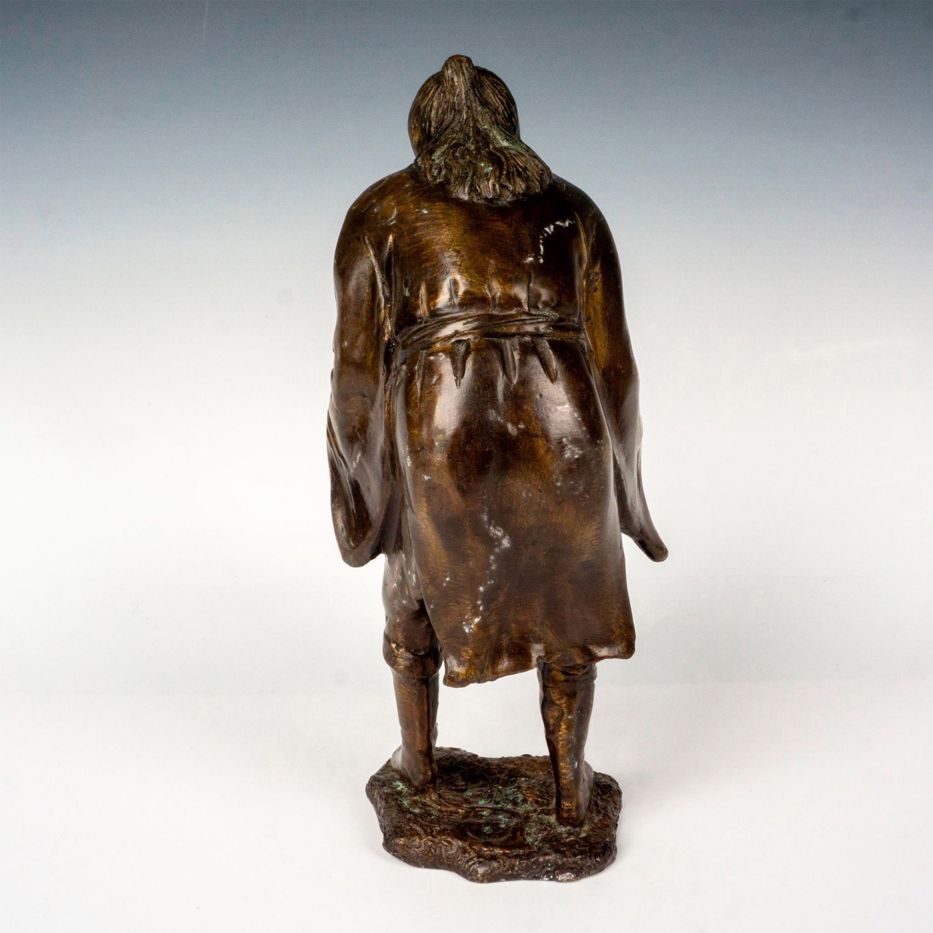 Bronze Chinese Man with Basket Statue - Image 2 of 3