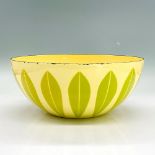 Cathrineholm Enamelware Bowl, Green Leaves on Yellow