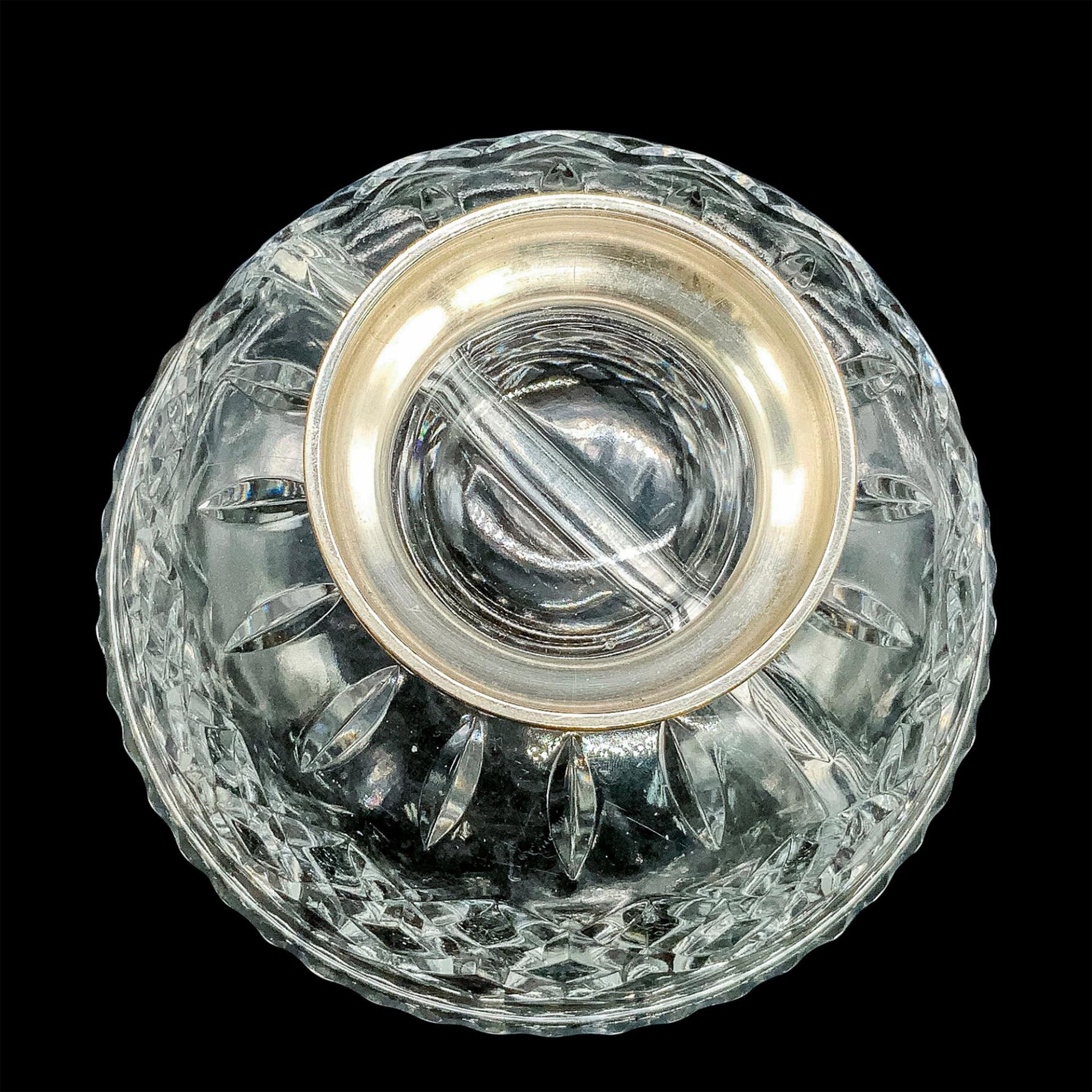 Fancy Lead Crystal Split Bowl With Sterling Silver Base - Image 3 of 3
