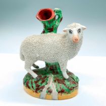 Antique Victorian Staffordshire Ceramic Sheep Spill Vase