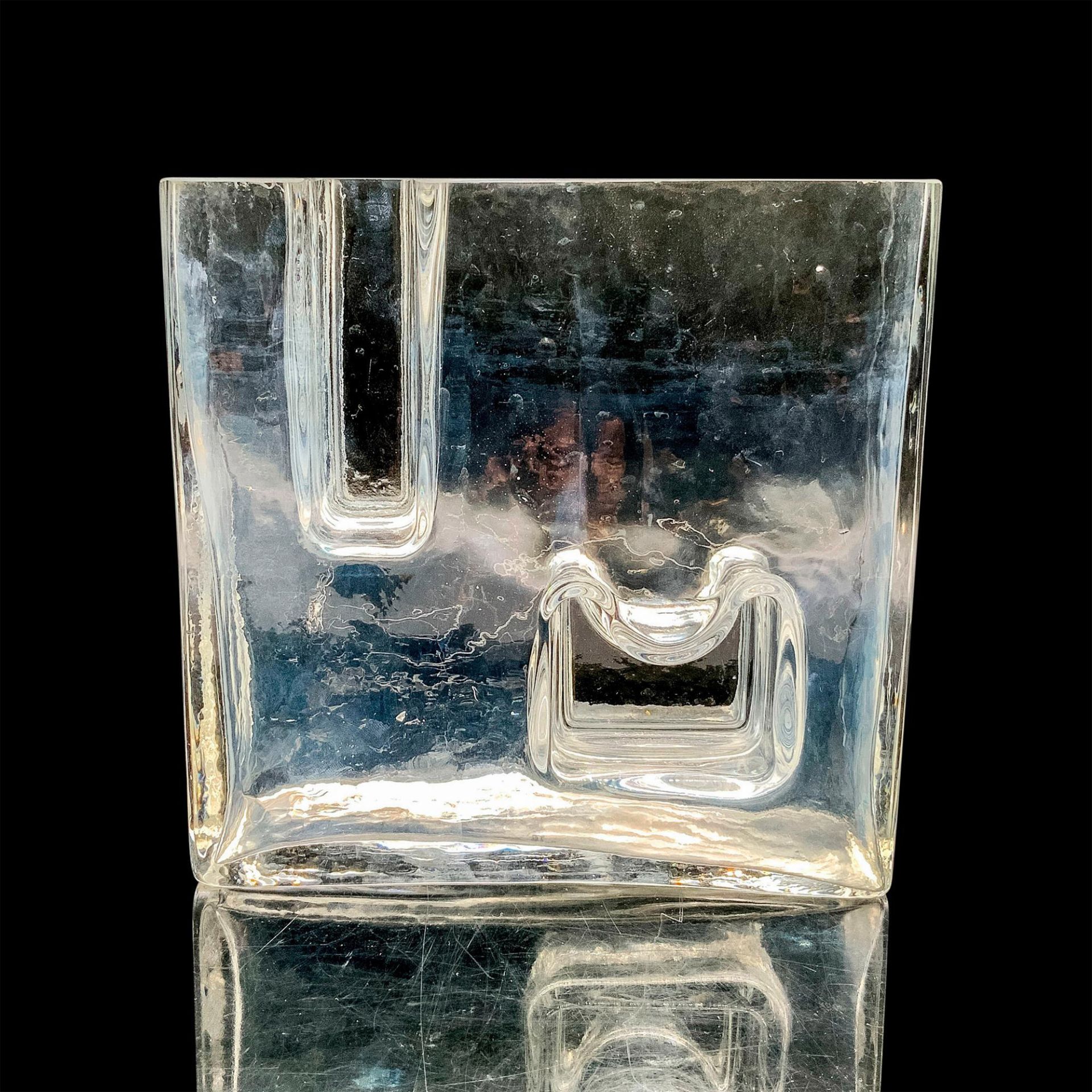 Riedel Art Deco Geometric Ice Glass Vase, Austria c. 1970