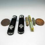 7pc Judaica Stone and Metal Mezuzahs