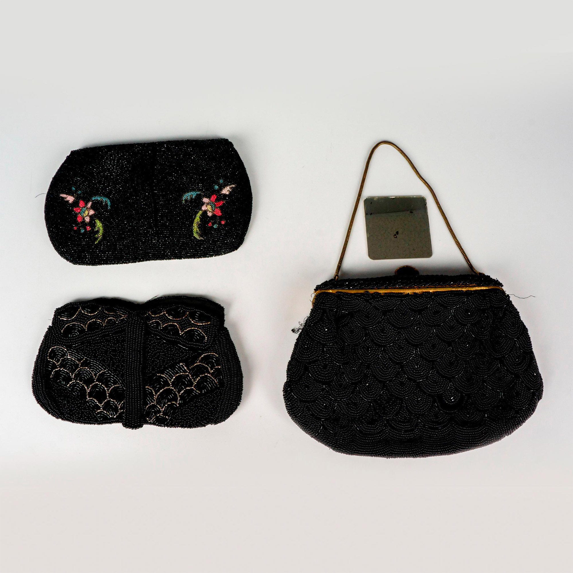 3pc Vintage French Beaded Bags + Purse - Image 2 of 3