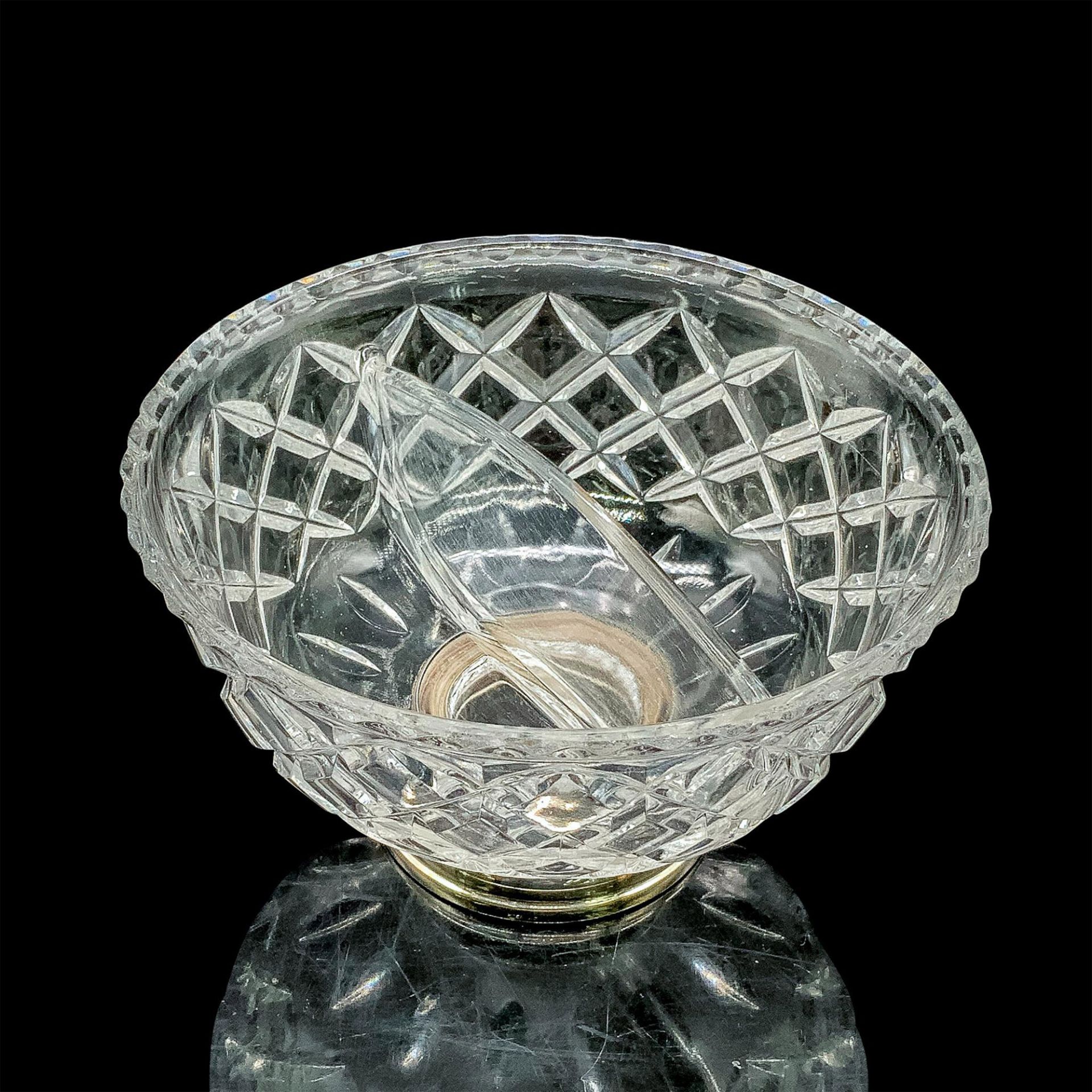 Fancy Lead Crystal Split Bowl With Sterling Silver Base - Image 2 of 3
