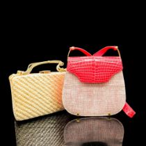 2pc Designer Woven Handbags
