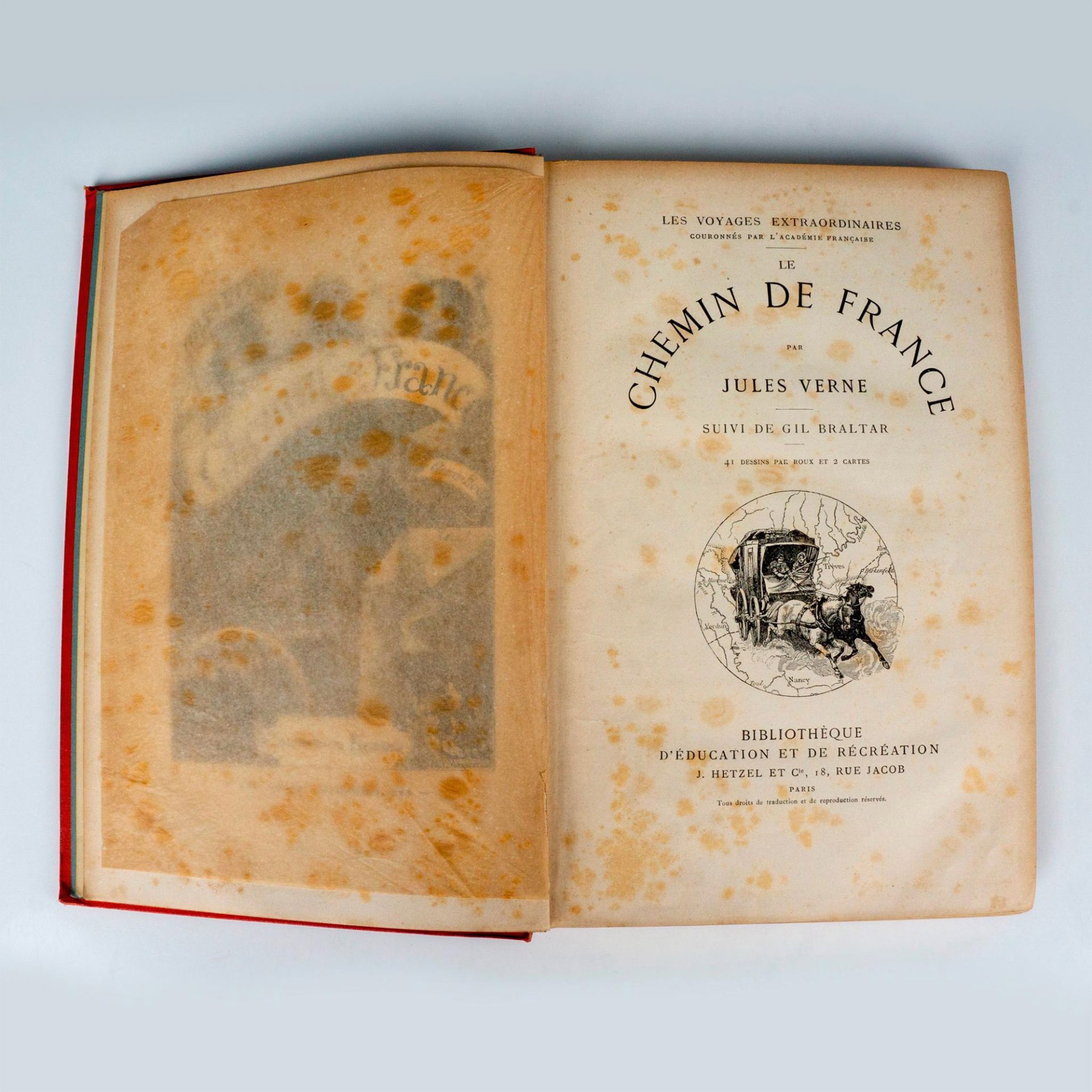 Jules Verne, Le Chemin de France, Aux Initiales Dorees JV - Image 4 of 4