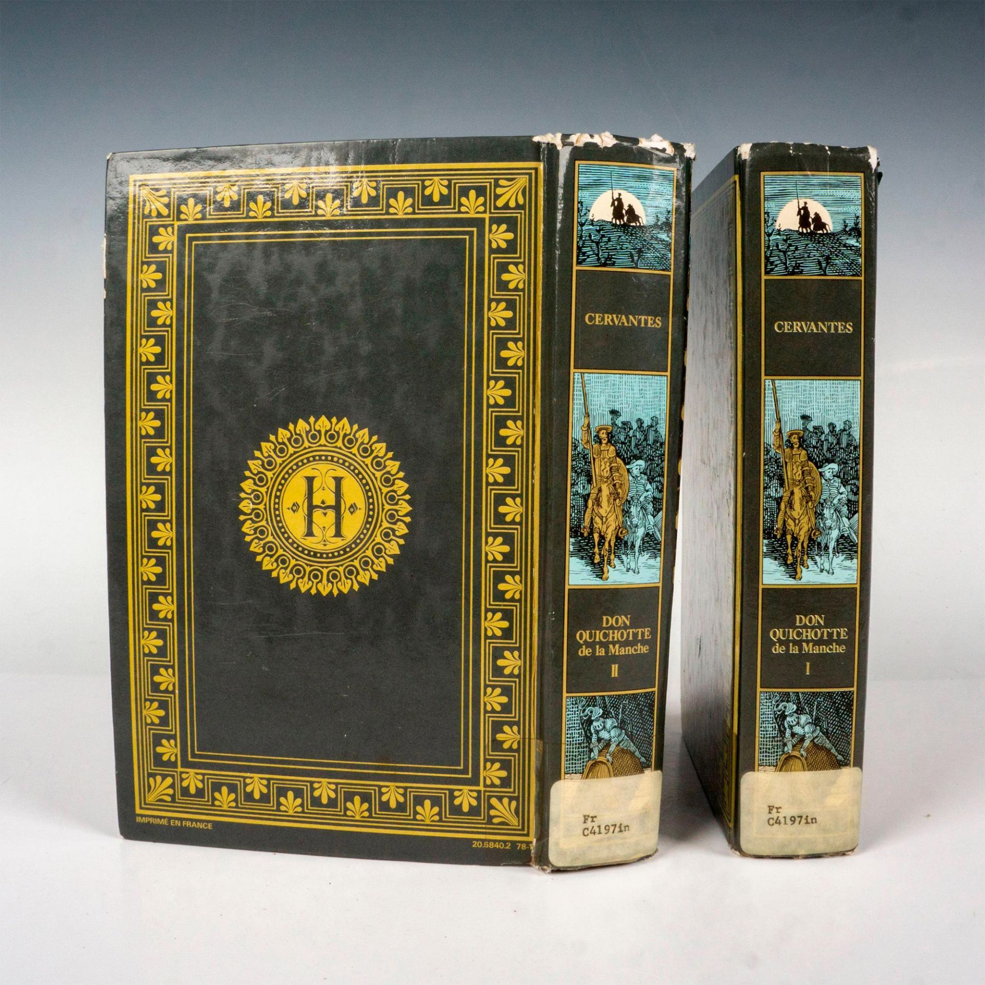 2 Volumes of Don Quichotte, in French, Books by Miguel de Cervantes - Image 2 of 3